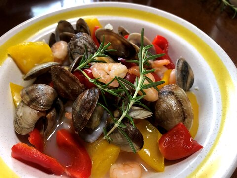 あさりとエビの簡単オイル蒸し パスタソースにも◎